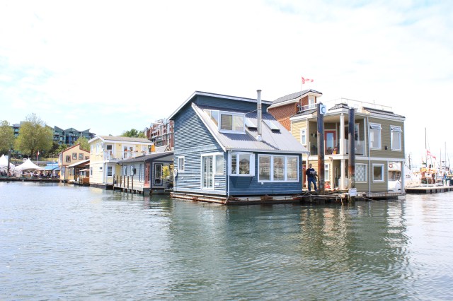 Floating homes on Vancouver Island in the city of Victoria 