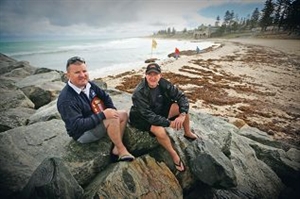 Icebergs captain Matt Barry and Cottesloe Crabs president Neville Barker. The clubs are in close contact. Picture: Andrew Ritchie