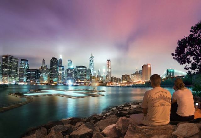 Floating Pool at night